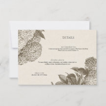 Elegant Vintage Floral Wedding Details Card