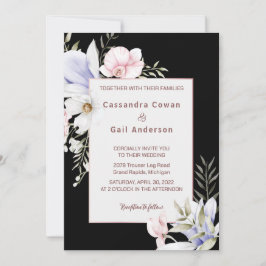 Elegant Vintage Floral Wedding Invitation Kaart