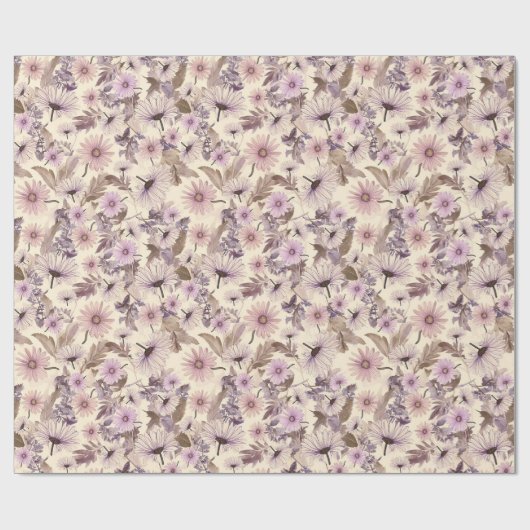 Elegant Vintage Flowers Cadeaupapier (Vlak)