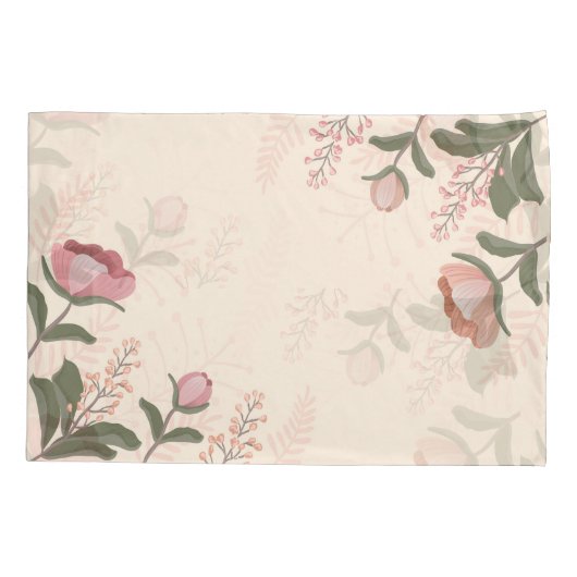 Elegant Vintage Flowers Kussensloop (Achterkant-Links)