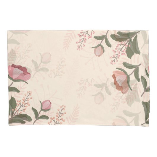 Elegant Vintage Flowers Kussensloop (Voorkant-Links)