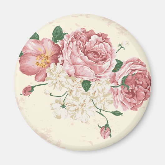 Elegant Vintage Flowers Magneet (Voorkant)