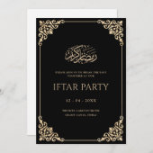 Elegant Vintage Frame Black Ramadan Iftar Party Kaart (Voorkant / Achterkant)
