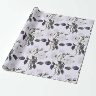 ELEGANT VINTAGE FRANSE GRIJS & WITTE BLOMEM WRAPPI CADEAUPAPIER