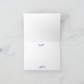 Elegant Vintage French Blue Floral Bedankkaart (Binnen)