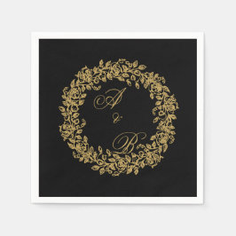 Elegant Vintage French Gold Floral Servet