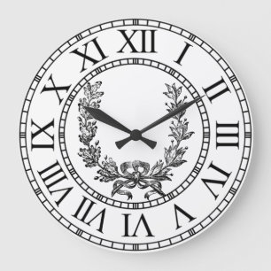 Elegant Vintage French Wreath Personalize Grote Klok