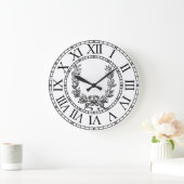 Elegant Vintage French Wreath Personalize Grote Klok (Huis)