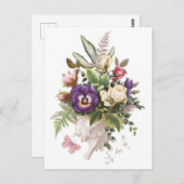 Elegant Vintage Garden Flowers Bouquet Briefkaart (Voorkant / Achterkant)