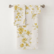 Elegant Vintage Geel Rozen Bloempatroon