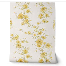 Elegant Vintage Geel Rozen Bloempatroon