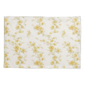 Elegant Vintage Geel Rozen Bloempatroon  Kussensloop (Achterkant)