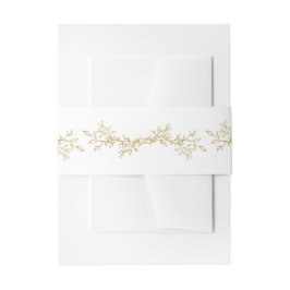 Elegant Vintage Gold Botanical Floral Wedding Uitnodigingen Wikkel