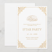 Elegant Vintage Gold Frame Ramadan Iftar Party Kaart (Voorkant / Achterkant)