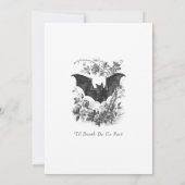 Elegant Vintage Gothic Black Toile Bat Wedding Kaart (Achterkant)