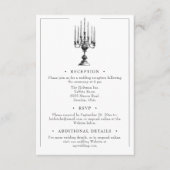 Elegant Vintage Gothic Black Toile Wedding Informatiekaartje (Voorkant)