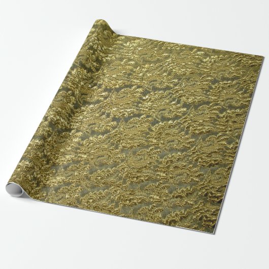 Elegant Vintage Gouden Kant Cadeaupapier (Uitgerold)
