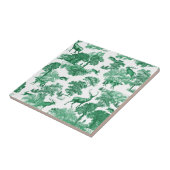 Elegant Vintage Green Deer Toile Seamless Tegeltje (Zijkant)