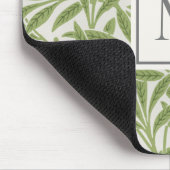 Elegant Vintage Green Willow Leaves Monogram Muismat (Hoek)