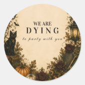 Elegant Vintage Halloween-feest Ronde Sticker (Voorkant)