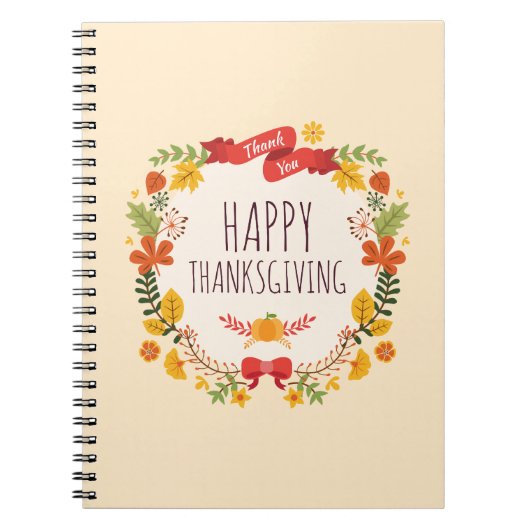 Elegant Vintage Happy Thanksgiving | Gastboek Notitieboek (Voorkant)