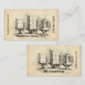 Elegant Vintage Honey Bee Hives Visitekaartje (Voorkant / Achterkant)
