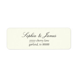 Elegant Vintage Ivoor Zwart Huwelijk Retouradres Etiket