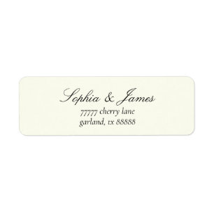 Elegant Vintage Ivoor Zwart Huwelijk Retouradres Etiket