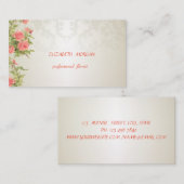 Elegant Vintage, kant, Rozen Visitekaartje (Voorkant / Achterkant)