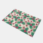 Elegant Vintage kerst Holly Floral Pattern | Deurmat (Schuin)