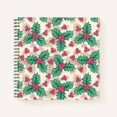 Elegant Vintage kerst Holly Floral Pattern | Notitieboek (Voorkant)