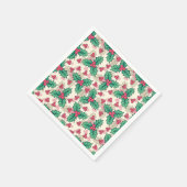 Elegant Vintage kerst Holly Floral Pattern | Servet (Hoek)
