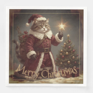 Elegant vintage kerst Kat Servet