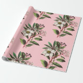 Elegant Vintage Kerst Roos Roze Cadeaupapier (Uitgerold)