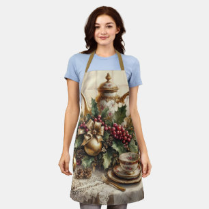 Elegant Vintage Kerst Thee Feestje  Schort