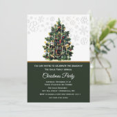 Elegant Vintage-kerstboomfeest Kaart (Staand voorkant)