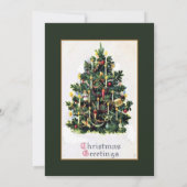 Elegant Vintage-kerstboomfeest Kaart (Achterkant)
