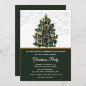 Elegant Vintage-kerstboomfeest Kaart (Voorkant / Achterkant)