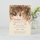 Elegant Vintage Kerstfeest Kaart (Staand voorkant)