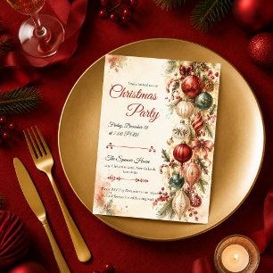 Elegant Vintage Kerstfeest Kaart