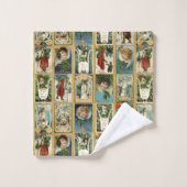 Elegant Vintage-kerstkaarten met Gold-grenzen Bad Handdoek (Wasdoekje)
