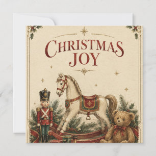 Elegant Vintage Kerstmis, Antiek Speelgoed Soldaat Kaart