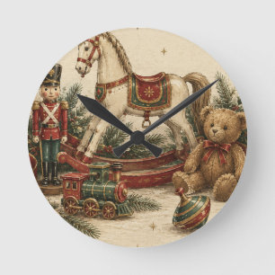 Elegant Vintage Kerstmis, Antiek Speelgoed Soldaat Ronde Klok