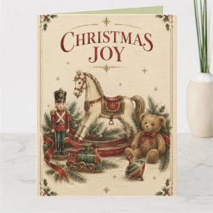 Elegant Vintage Kerstmis, Antieke Speelgoed Soldaa Kaart