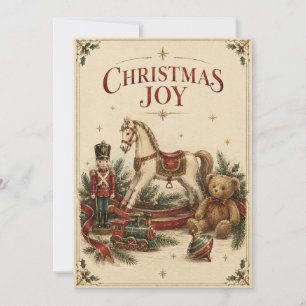 Elegant Vintage Kerstmis, Antieke Speelgoed Soldaa Kaart