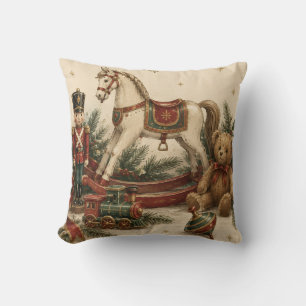 Elegant Vintage Kerstmis, Antieke Speelgoed Soldaa Kussen