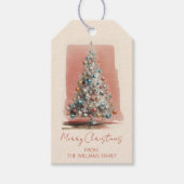 Elegant Vintage Kerstmis Cadeaulabel (Voorkant)