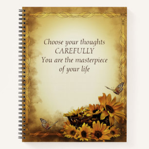 Elegant Vintage kiest uw citaat van de Dacht Notitieboek