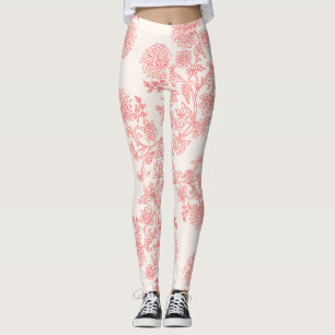 Elegant vintage koraal bloemmotief Elegant Leggings