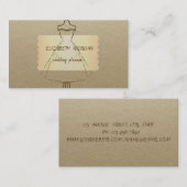 Elegant Vintage, Kraft, Dress Visitekaartje (Voorkant / Achterkant)